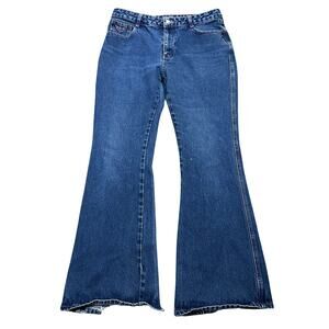 Vintage Y2K Angels Flare Jeans Womens 32x31 Size 13 Dark Denim Bootcut